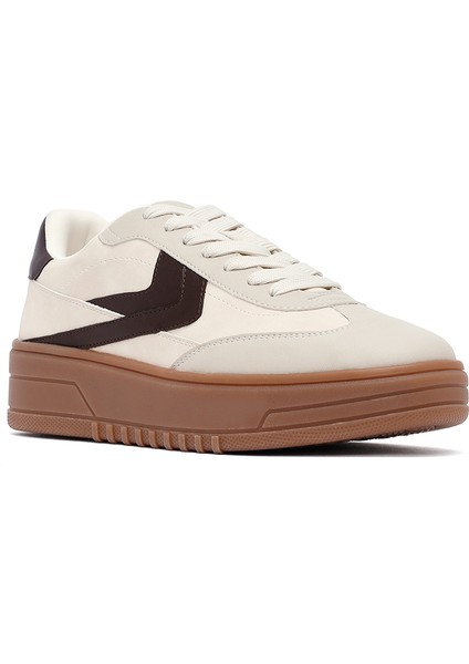 Kadın Bej Bağcıklı Kalın Tabanlı Sneaker 25AFD431018