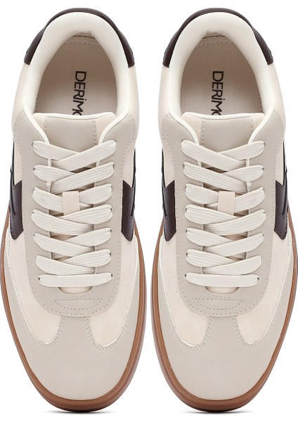Kadın Bej Bağcıklı Kalın Tabanlı Sneaker 25AFD431018