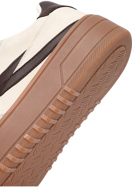 Kadın Bej Bağcıklı Kalın Tabanlı Sneaker 25AFD431018