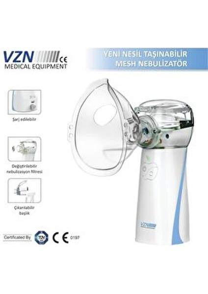 Taşınabilir Yeni Mesh Nebulizatör Şarjlı,kademe Ayarlanabilir 3 KADEMELI(LT-N200) modelleri