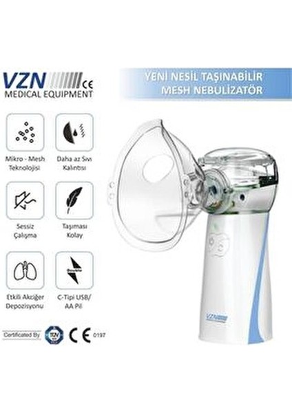 Taşınabilir Yeni Mesh Nebulizatör Şarjlı,kademe Ayarlanabilir 3 KADEMELI(LT-N200) fırsatları
