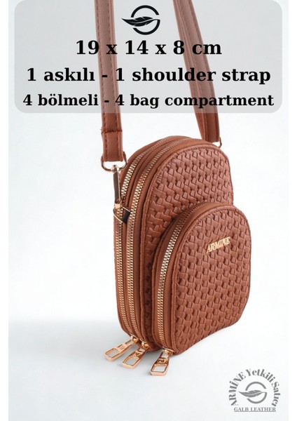 Orijinal Armine Günlük Kullanıma Uygun Premium Kalite Kadın Omuz Çantası 384 Taba