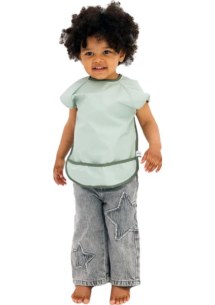 Kısa Kollu Su Geçirmez Bebek Mama ve Oyun Önlüğü