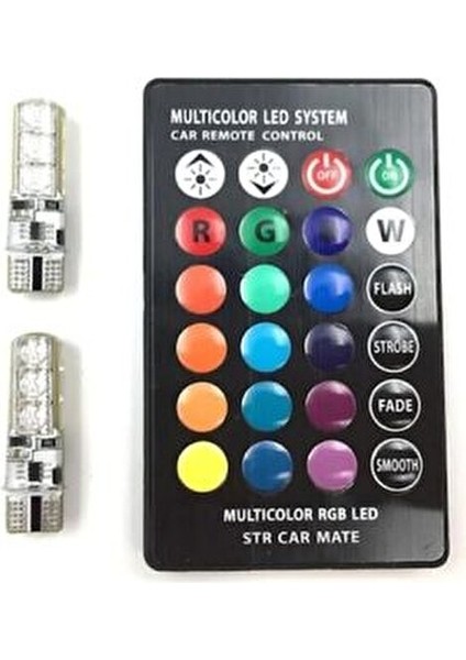 T10 Rgb Kumandalı Park Ampulleri Modlu