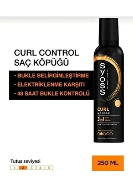 Curl Control Saç Köpüğü Elektriklenmeyi Önleyici 250 ml Canlı Bukleler İçin fiyatları
