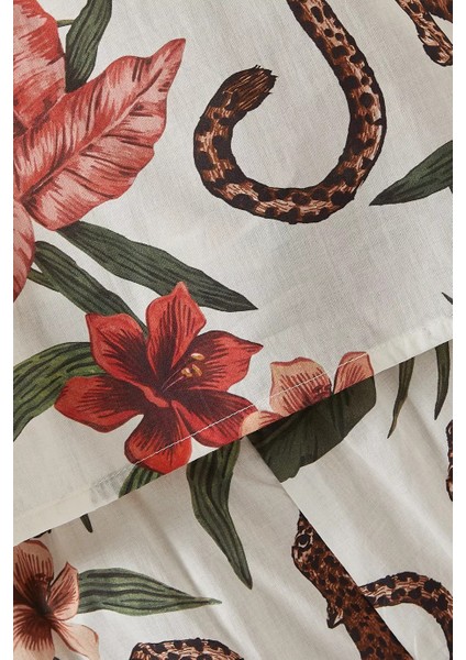 Desmond & Dempsey Soleia Kadın Lüks Pamuklu Pijama Takımı Geniş Paça Takımı Leopar Çiçek Desenli Set fırsatları