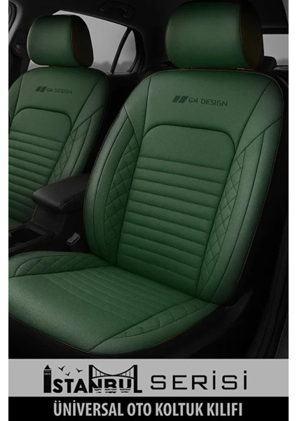 Dacia Duster Ambiance 1.6 16V 105 4x2 E0PB H A5 2013 Uyumlu Deri Serisi Yeşil Oto Kılıfı Tam Set