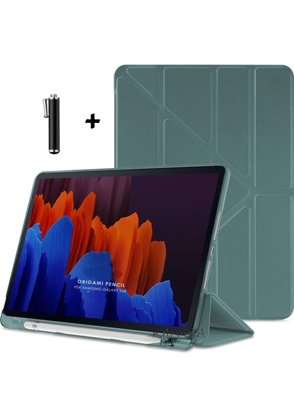 Honor Magic Pad 2 Tablet Kılıf Katlanır Kalemli Bölmeli Standlı Uyku Modlu Akıllı Kapak Yumuşak Silikon