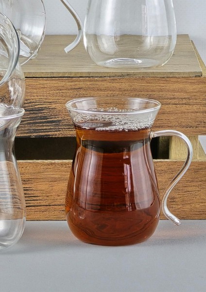 6'lı Cam Çay Bardağı Seti - Kulplu Çay Bardağı Takımı - 6 Parça, 150 ml - 9316