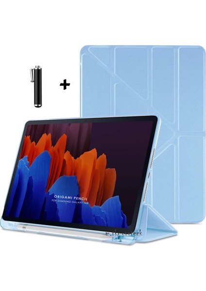 Lenovo Tab M10 TB311FU 10.1 Inç Tablet Kılıf Katlanır Kalemli Bölmeli Standlı Uyku Modlu Akıllı Kapak Yumuşak Silikon