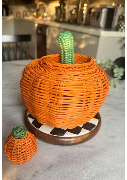 Rattan Balkabağı Kapaklı Sepet fiyatları