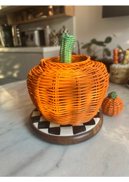 Rattan Balkabağı Kapaklı Sepet modelleri