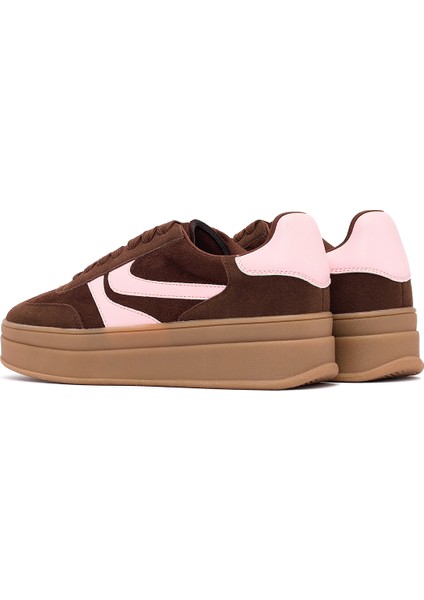 Kadın Kahverengi Bağcıklı Kalın Tabanlı Sneaker 25AFD430814 indirimleri