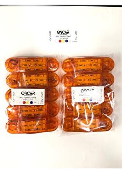 Oscar 9 Ledli Turuncu Tombul Parmak Pozisyon LED Lamba 12V-24V Dekoratif Lamba 10 Adet fiyatları
