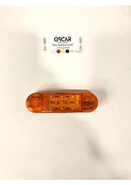 Oscar 9 Ledli Turuncu Tombul Parmak Pozisyon LED Lamba 12V-24V Dekoratif Lamba 10 Adet modelleri