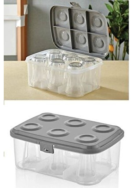 Hanedanev Çay Bardağı Taşıma Kutusu Şeffaf Plastik 6 Bardak Kapasiteli Piknik Kutusu fiyatları