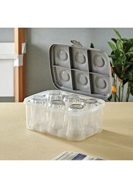 Hanedanev Çay Bardağı Taşıma Kutusu Şeffaf Plastik 6 Bardak Kapasiteli Piknik Kutusu modelleri