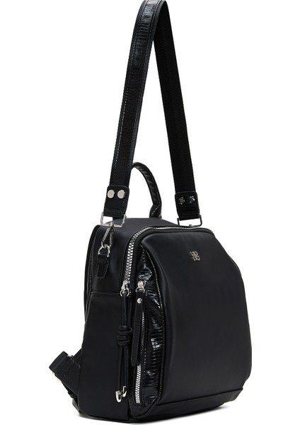 Kadın Siyah Uzun Askılı Sırt Çantası 25WBD249118 fırsatları