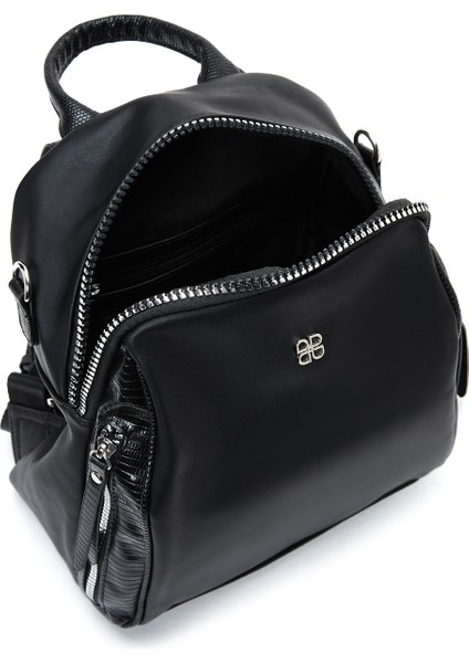 Kadın Siyah Uzun Askılı Sırt Çantası 25WBD249118