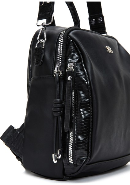 Kadın Siyah Uzun Askılı Sırt Çantası 25WBD249118