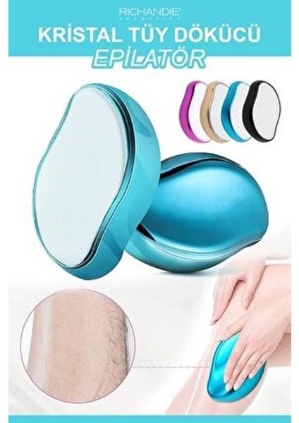 Crystal Eraser Epilasyon Aleti Tüy Silgisi Tüy Alıcı Fiziksel Kristal Tüy Dökücü Epilatör Mavi