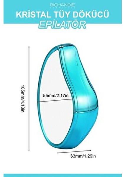 Crystal Eraser Epilasyon Aleti Tüy Silgisi Tüy Alıcı Fiziksel Kristal Tüy Dökücü Epilatör Mavi