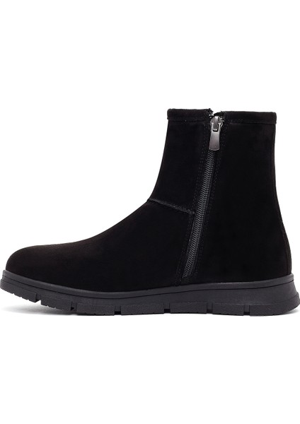 Kadın Siyah Fermuarlı Süet Teddy Bot 25WFE250910 fiyatları