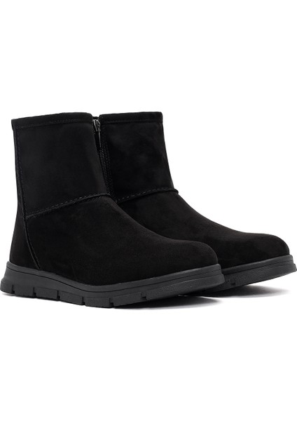 Kadın Siyah Fermuarlı Süet Teddy Bot 25WFE250910 fırsatları