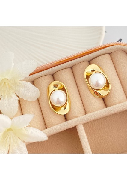 Incili Küpe Istiridye Küpe Kararmaz Xuping Gold