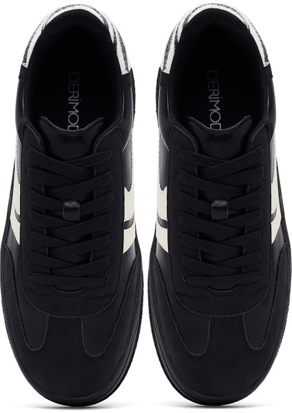 Kadın Siyah Bağcıklı Kalın Tabanlı Sneaker 25AFD430814