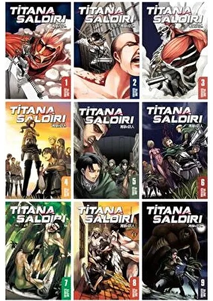 Titana Saldırı 1-2-3-4-5-6-7-8-9. Ciltler Manga Seti - Hajime Isayama