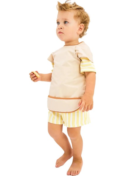 Kısa Kollu Su Geçirmez Bebek Mama ve Oyun Önlüğü indirimleri