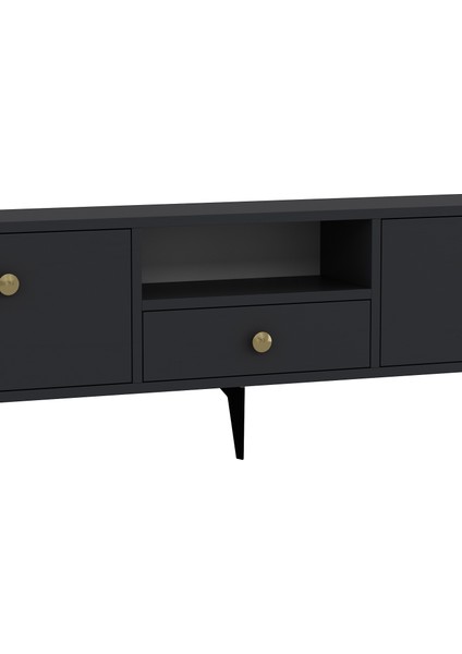 1300DROPDH-1 Tv Sehpası Antrasit-Altın Kulp