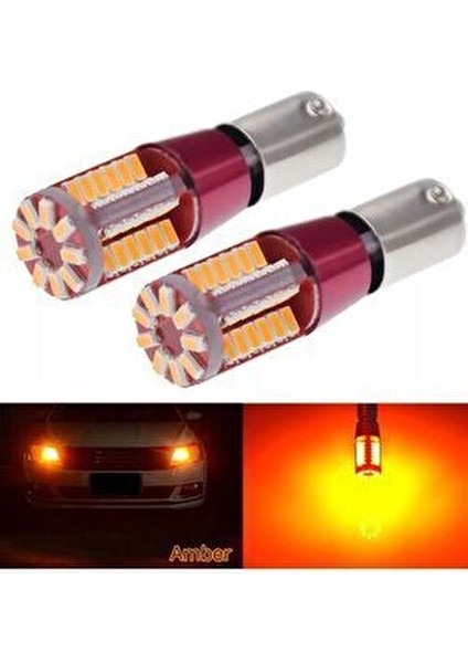 T10 5W Turuncu 57 Ledli Araba Oto Işık Iç Lamba Park Plaka LED Ampul Araç Aydınlatma