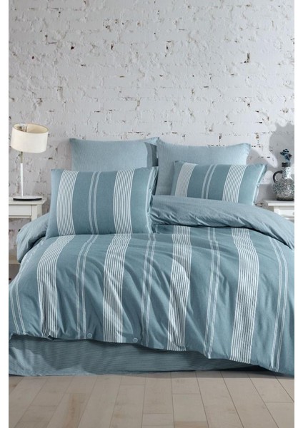 Belgin Çift Kişilik Nevresim Takımı Mavi