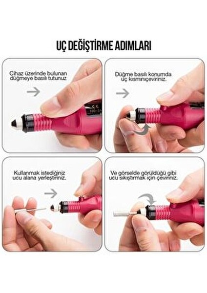 Tırnak Törpü Seti Manikür Pedikür Protez Tırnak Ayak Nasır ve Tırnak Mantar Temizleme Makinesi