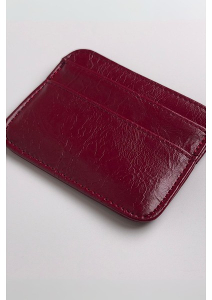 Kırışık Deri Basic Kartlık Bordo modelleri
