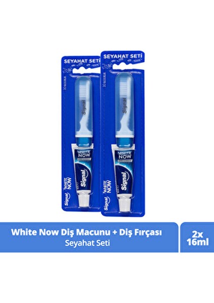 White Now Seyahat Seti Diş Macunu 16 ml X2 Diş Fırçası X2
