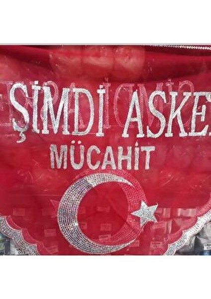 O Şimdi Asker Kişiye Özel Isimli Asker Şalı ve Örtüsü ve Tirşe Eldivenli