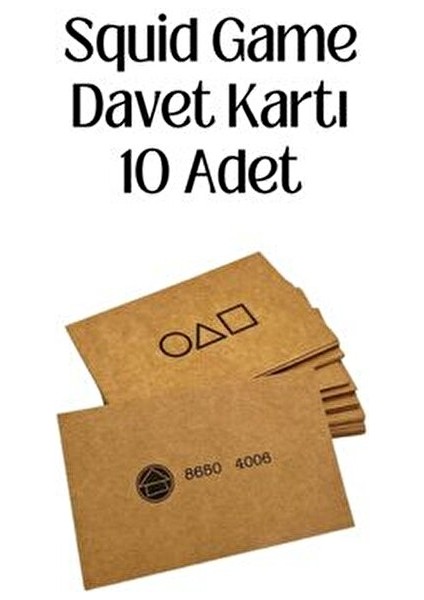 Squid Game Oyun Davet Kartları – 10’lu Set (Kartvizit Tasarımlı)