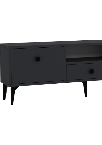 1300DROPDH-1 Tv Sehpası Antrasit-Siyah Kulp