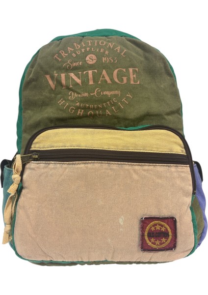 Kaliteli Renkli Vintage Disayn Günlük Sırt Gezi Okul Seyahat Çantası 31 cm x 41 cm fiyatları