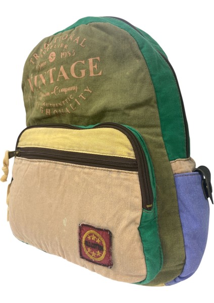 Kaliteli Renkli Vintage Disayn Günlük Sırt Gezi Okul Seyahat Çantası 31 cm x 41 cm fırsatları