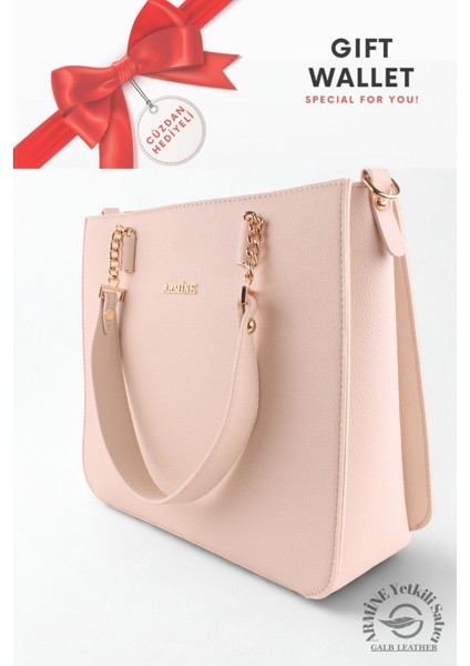 Orijinal Armine Günlük Kullanıma Uygun Premium Kalite Kadın Omuz Çantası 362 Krem +1