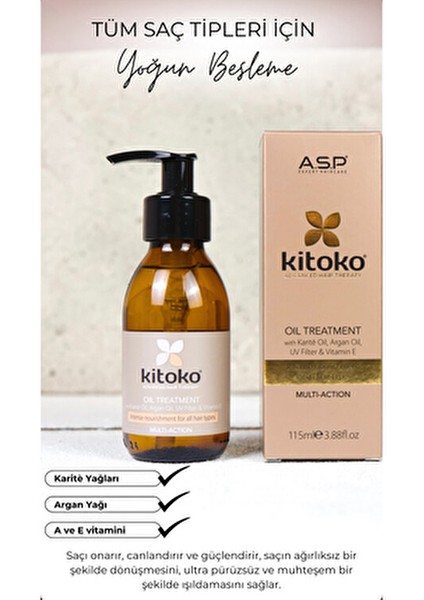 Kitoko 115 ml Argan Yağı Doğal İçeriklerle Saç Bakımında Kırık Giderici Etki Sağlayan Yağ modelleri