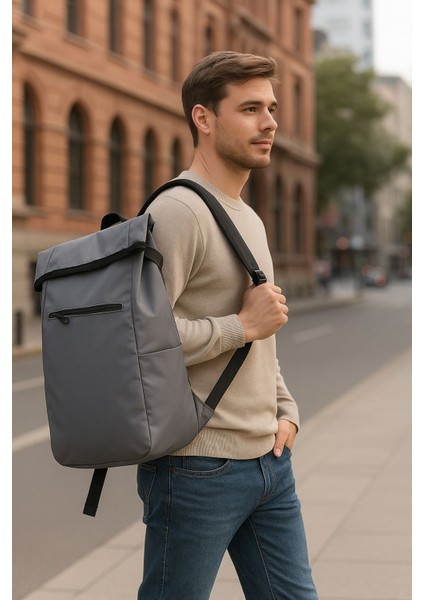 Çok Fonksiyonlu Sırt Çantası Gri