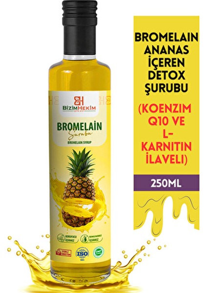 Bromelain Ananas Içeren Detox Şurubu 250 ml (Koenzim Q10 ve L-Karnitin Ilaveli) indirimleri