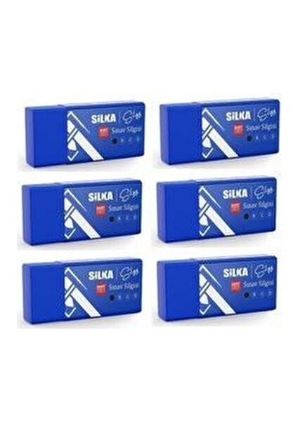 Sınav Silgisi Seti 6 Adet Orta Boy Mavi Renkli Öğrenci Kullanımı İçin