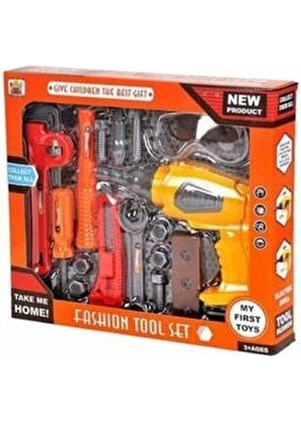 Oyuncak Tamir Seti Pilli Matkap Oyuncak Set 18 Parça