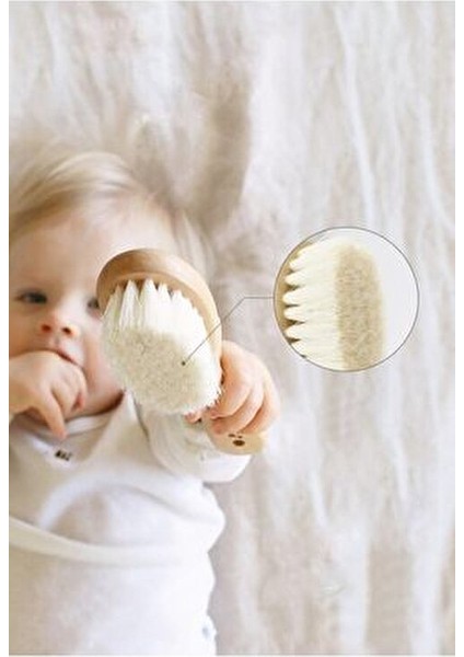 %100 Doğal Keçi Kılı Bebek Saç Fırçası Keçi Kılı Bebek Tarağı Çocuk Saç Fırçası